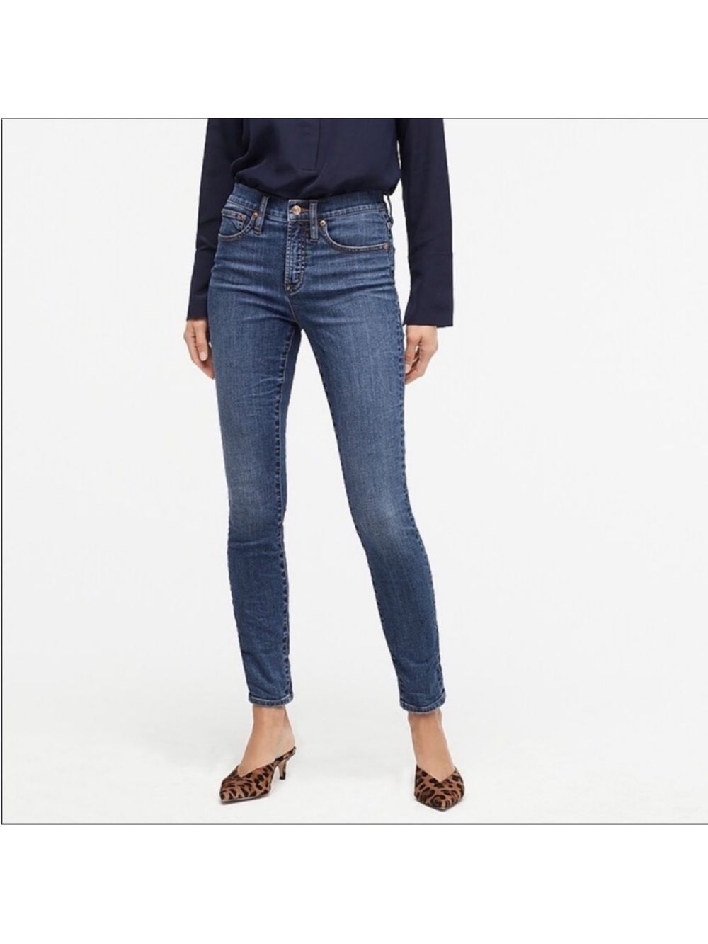 J. Crew Women's Stretch 9" High-Rise Toothpick Skinny Jeans Blue Size 25